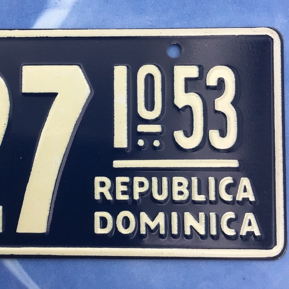 Vintage Dominican Republic License Plate Bicycle Metal Mini - Picture 3 of 8
